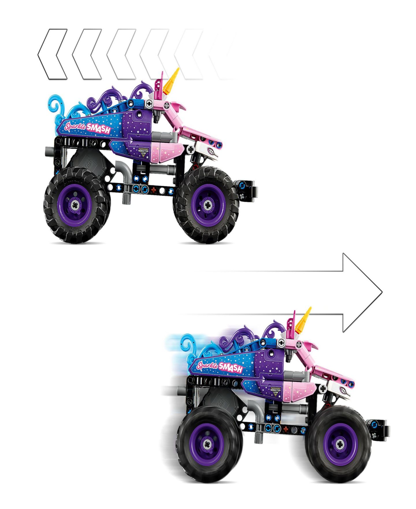 LEGO® Конструктор LEGO Technic Monster Jam Sparkle Smash 42220, инерционный, 243 детали — фото 3