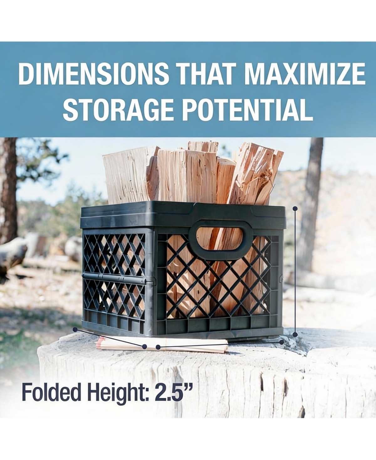 Yigii 25L Collapsible Storage Bins - Stackable, Durable, Lightweight