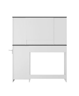 Farmhouse Dressing Table with Lighted Mirror and Drawer