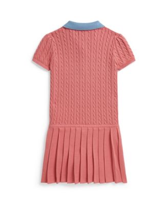 Girls' 2T-6X Mini-Cable Polo Collar Sweater Dress