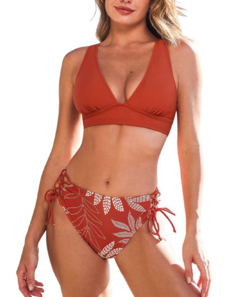 Женские купальники Cupshe Women's Wide Strap Crisscross Tie Side Bikini Set