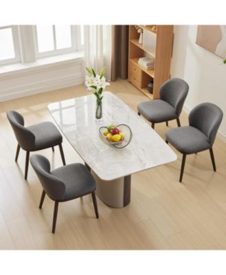 Dining Chair Set of 6,Modern Upholstered Kitchen Chairs with Ergonomic Back Support