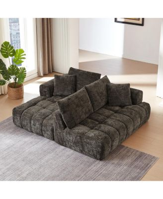 Chenille L-Shape Luxury Sectional Sofa, Minimalist Design, Comfy Sleeper Couch