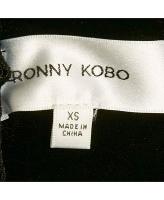 Women's Black Velvet Bow Detail Top