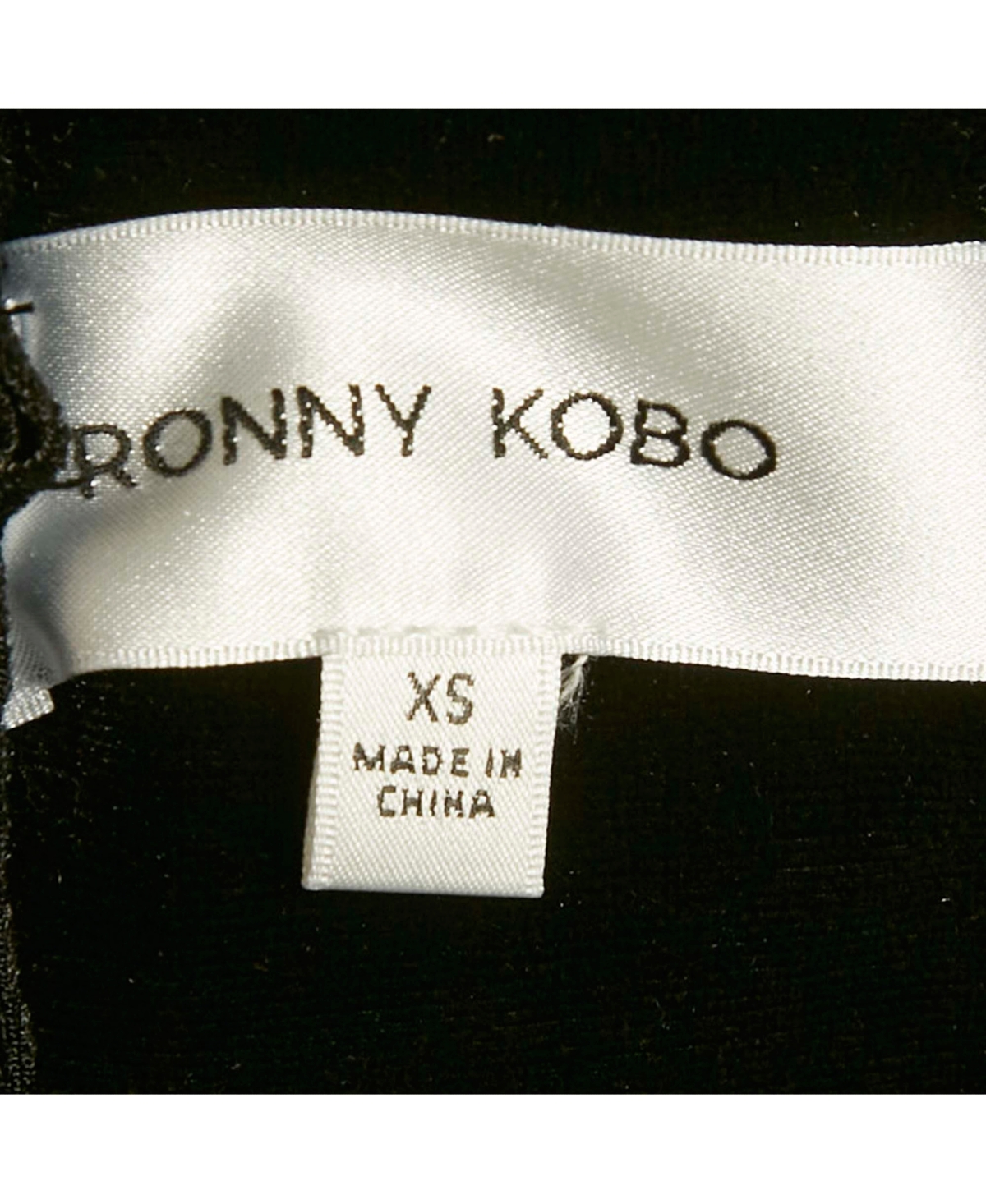 Pre-Owned Ronny Kobo Women's Black Velvet Bow Detail Top