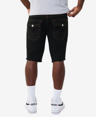 Men's Ricky Straight-Fit Horseshoe Detail Fray Hem Flap Shorts