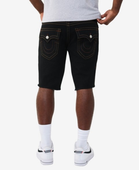 Мужские True Religion Men's Ricky Straight-Fit Horseshoe Detail Fray Hem Flap Shorts