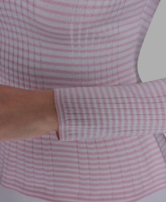 Women's Collared Striped Polo Top