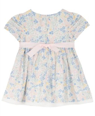 Baby Girls' 3D Flower Applique Round Neck Dress and Panty, 2-Piece Set