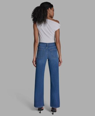 Women's High-Rise Wide-Leg Embellished Jeans