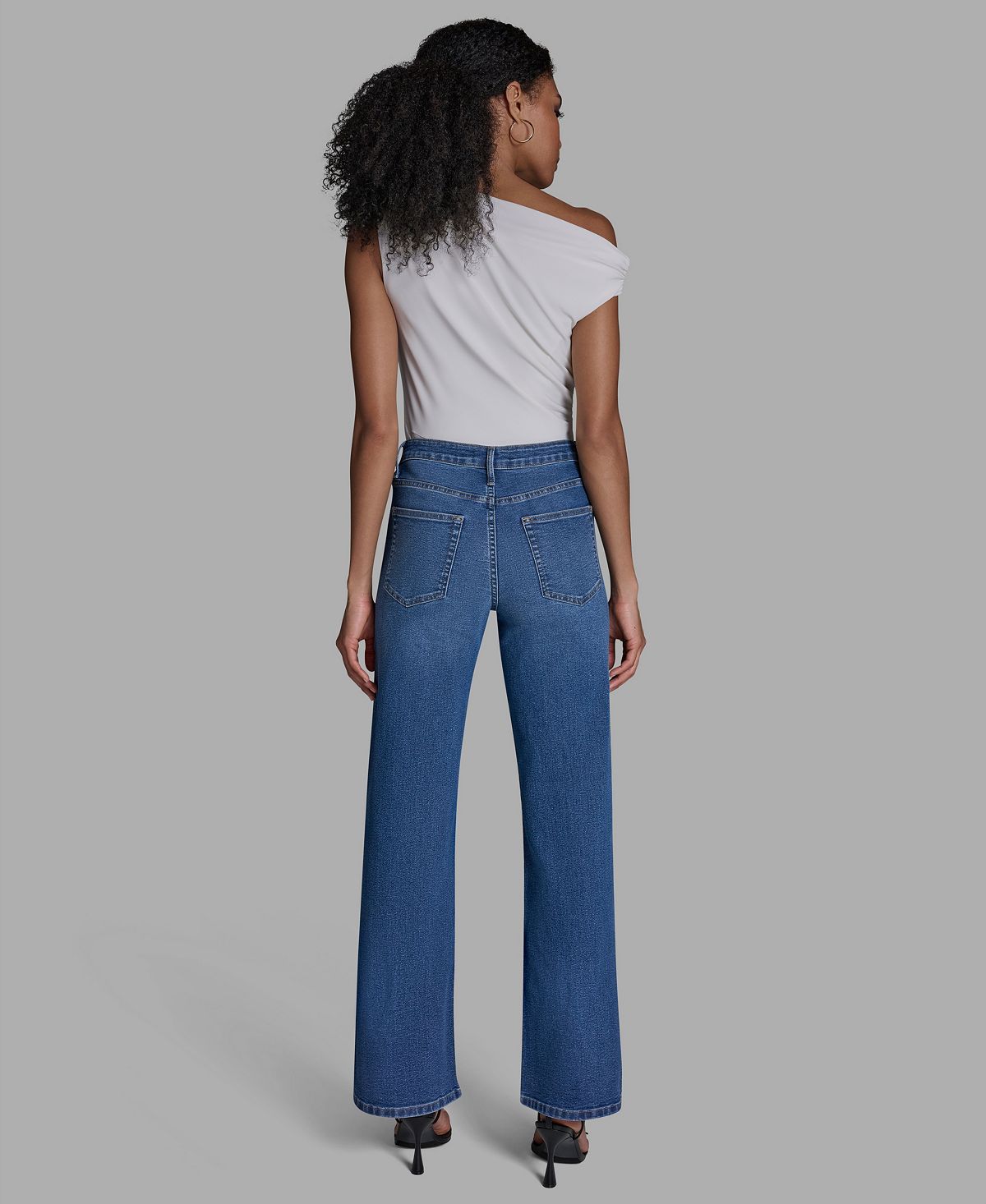 BCBG Women's High-Rise Wide-Leg Embellished Jeans view 7 — MAYCSS fashion products