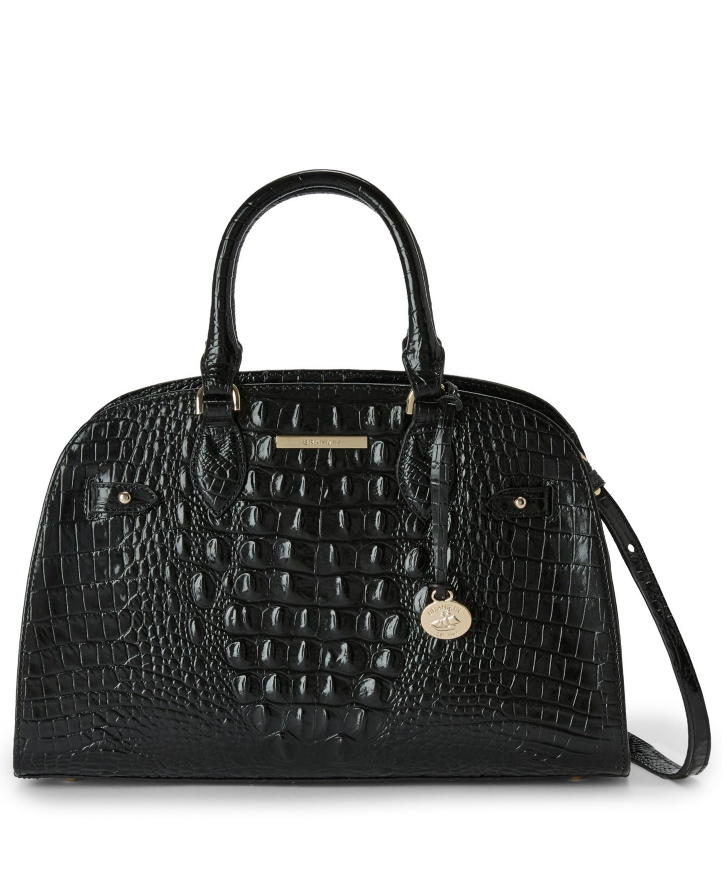 Женская сумка Brahmin Angelina Melbourne Medium Leather Satchel, цвет: Чёрный — фото 5