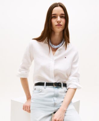 Women's Linen Button-Up Shirt