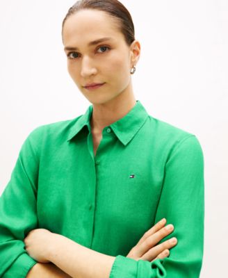 Women's Linen Button-Up Shirt