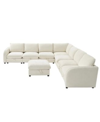 Terencio 132" Modern Modular Storage Sectional Sofa with Hassle-free Assembly