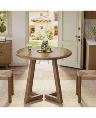 Small Round Dining Table for 2-4 People, 31.5-Inch Kitchen Table for Dining Room, Living Room