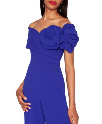 Women's Floral Applique Off-The-Shoulder Jumpsuit