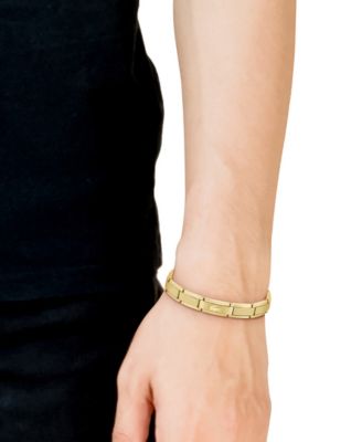 Men's Stencil Gold-Tone Stainless Steel Bracelet