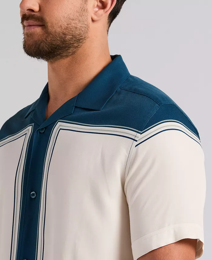 Men's Color Block Short-Sleeve Button-Down Shirt - thumbnail 3
