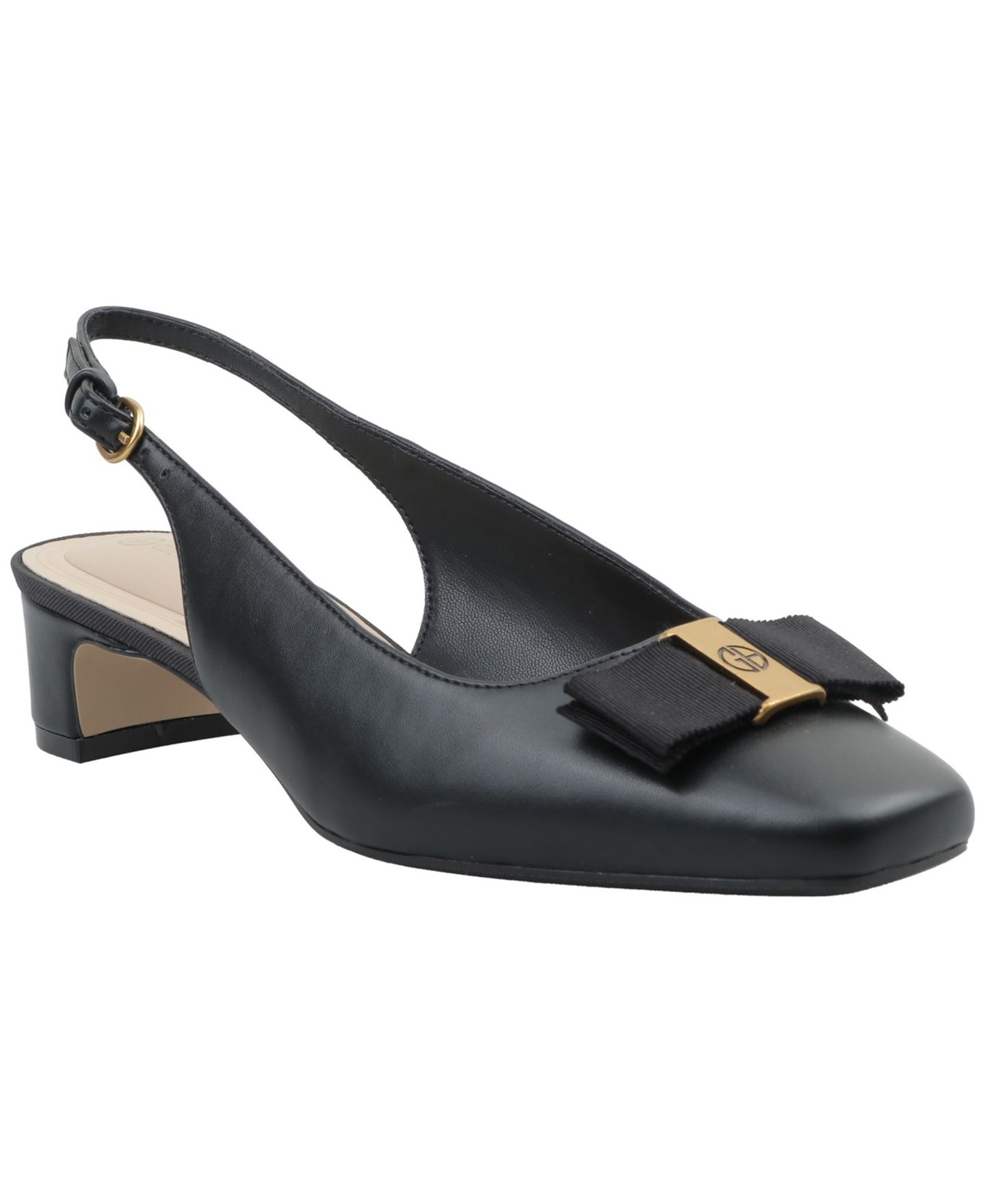 Женские туфли Giani Bernini Battah Block Heel Slingback Pumps, цвет: Чёрный — фото 1