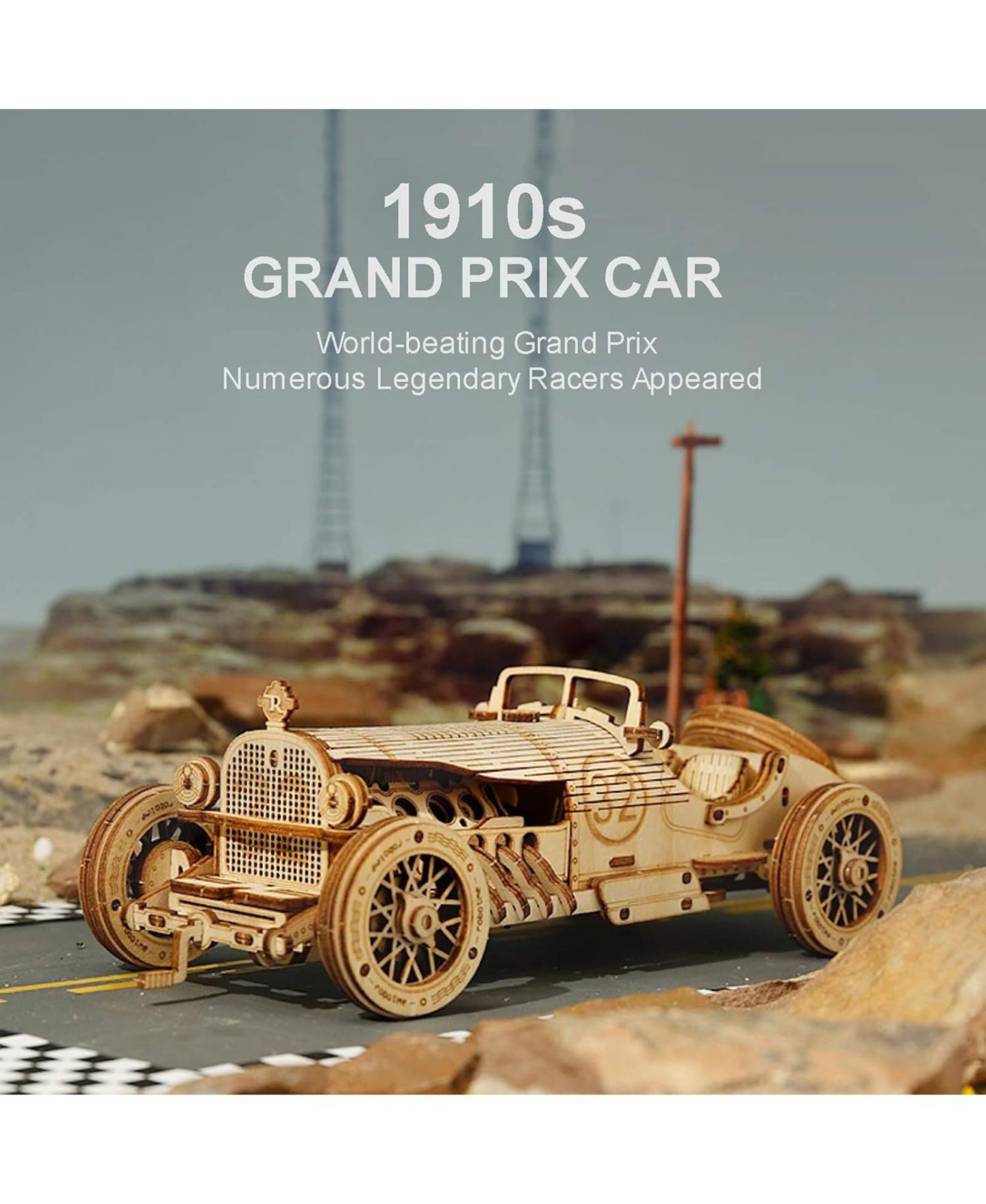 Детские конструкторы Robotime Grand Prix 1:16 Scale 220-Piece Wooden 3D Puzzle, Ages 14 & Up — фото 2