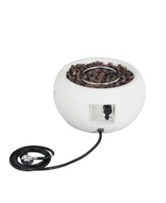 40000 BTU Patio MGO Propane Fire Pit White Round Design Adjustable Flame No Assembly Required