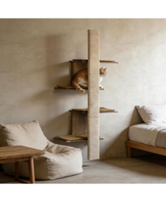 Cat Aerial Runway - 4-Layer Wall-Mounted Shelves, Space-Saving Climbing Park