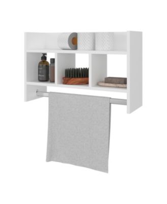 Dell Wall Shelf with Towel Bar, 2 Shelves