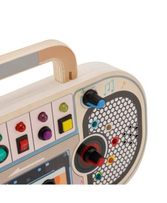 Interactive Light & Sound Busy Board for Toddlers, Montessori Toy with 5 Musical Switches & Games