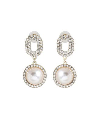 Women's Gold Embellished Snowball Drop Earrings