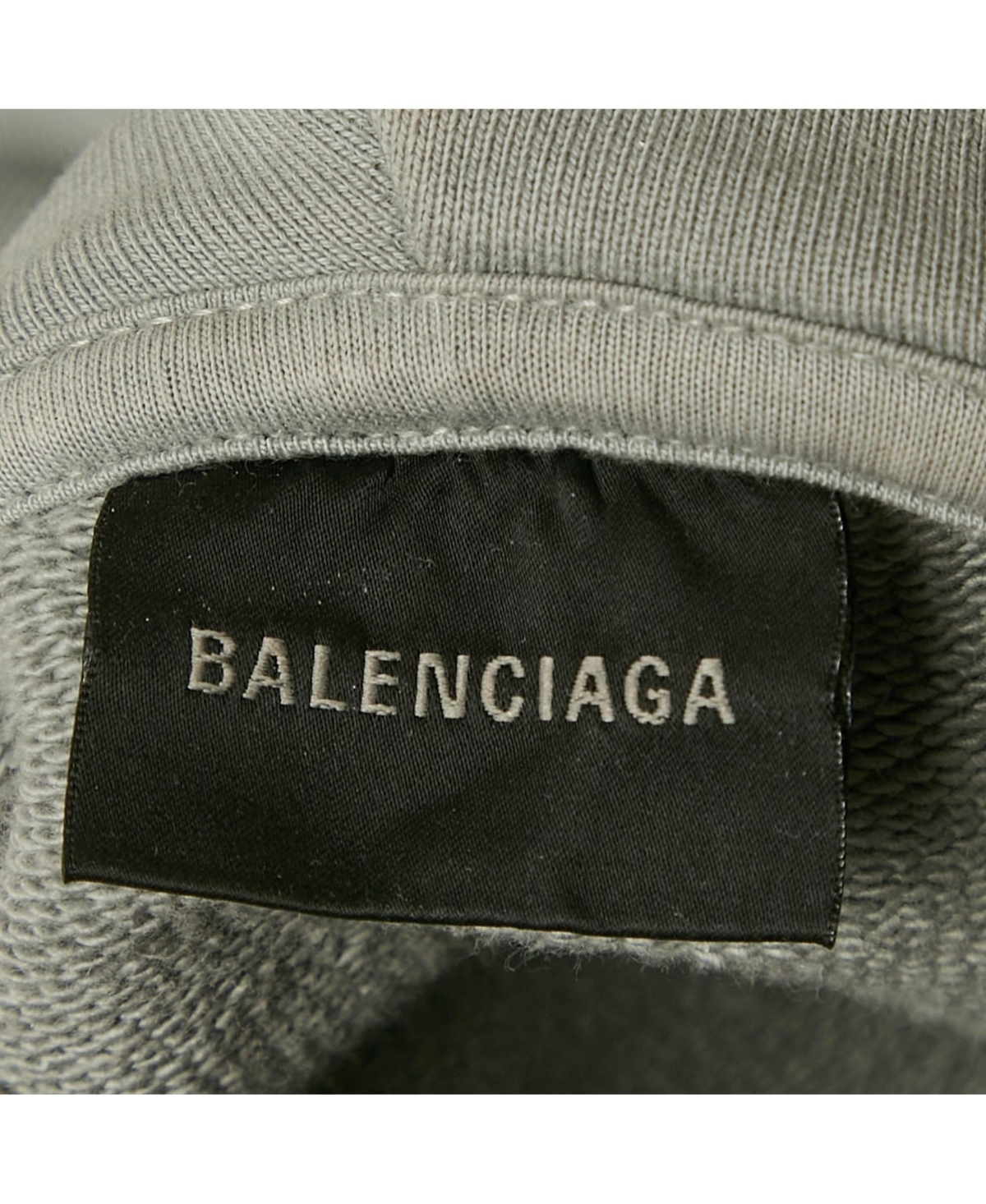 Pre-Owned Balenciaga Men's Grey Logo Embroidered Cotton Hoodie