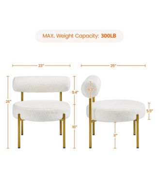 1 Pc Boucle Fabric & Gold Metal  Accent Feature Side Chair