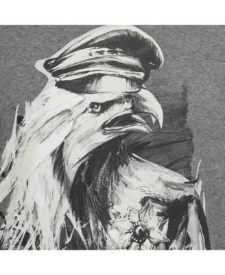 Men's Grey Eagle Print Cotton Knit Sweatshirt