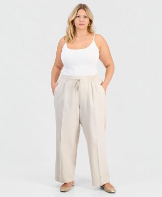 Plus Size Straight Drawstring Pants