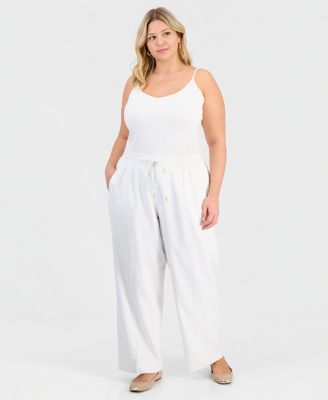 Plus Size Straight Drawstring Pants