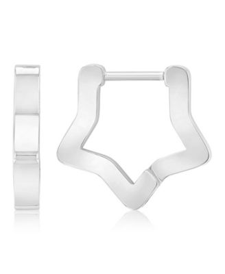 Waterproof Platinum 16mm Star Huggie Earrings