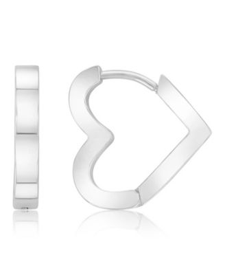 Waterproof Platinum 15mm Heart Huggie Earrings