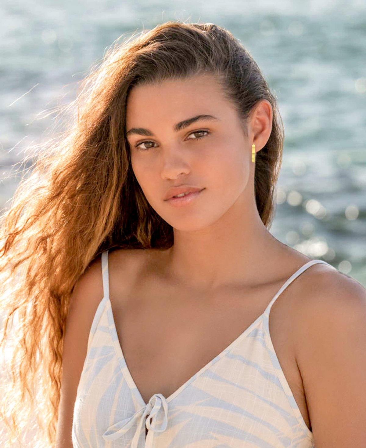 Roxy Waterproof Yellow 19mm Heart Huggie Earrings