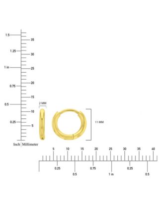 Waterproof Yellow 11mm Huggie Earrings