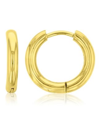 Waterproof Yellow 14mm Huggie Earrings