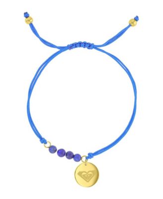 Waterproof Yellow RD Heart Charm Labradorite Adjustable Bracelet