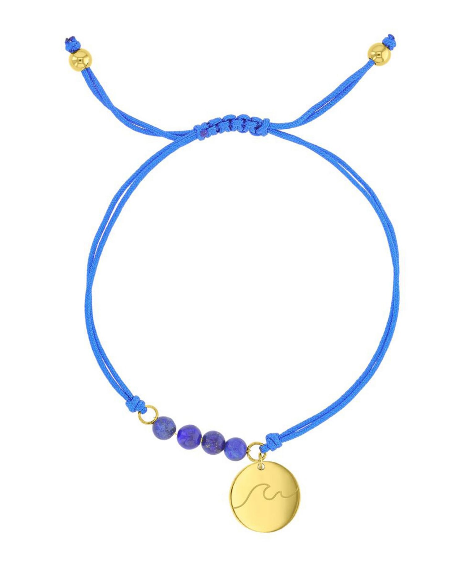 Waterproof Yellow RD Wave Heart Charm Labradorite Adjustable Bracelet