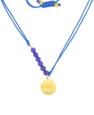 Waterproof Yellow Hibiscus Labradorite Adjustable Necklace