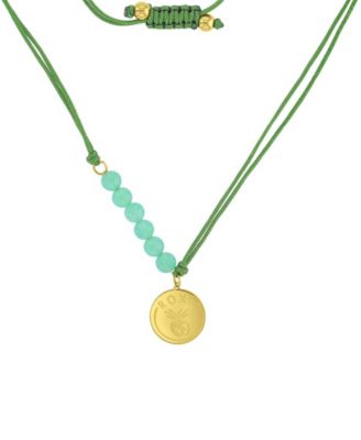 Waterproof Yellow Pineapple Green Aventurine Adjustable Necklace