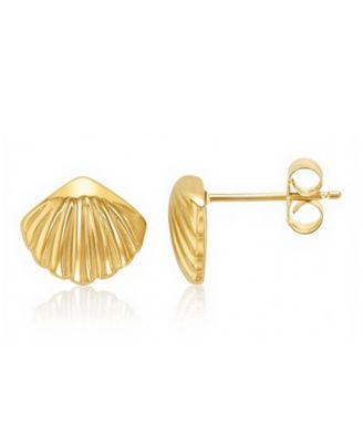 Waterproof Yellow 12mm Seashell Stud Earrings