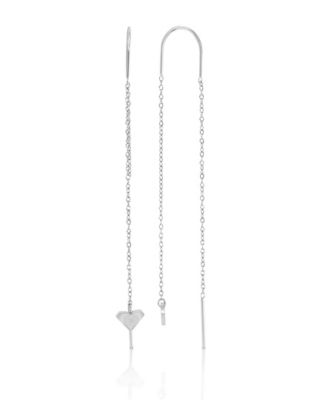 Waterproof Yellow 65mm Triangular Heart Palm Tree Threader Earrings