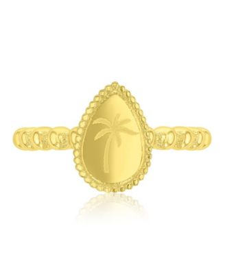 Waterproof Yellow Palm Tree Beads Ring