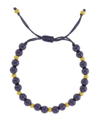 Waterproof Yellow Black Onyx Adjustable Bracelet