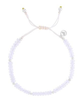 Waterproof Platinum White Onyx Adjustable Bracelet