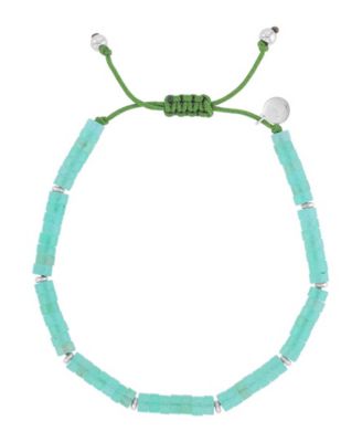 Waterproof Platinum Green Aventurine Adjustable Bracelet